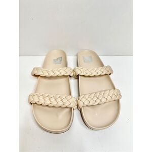 DV by Dolce Vita Shoes Womens Size 8.5 Pacific Braided Cream Slip On Slide Sanda